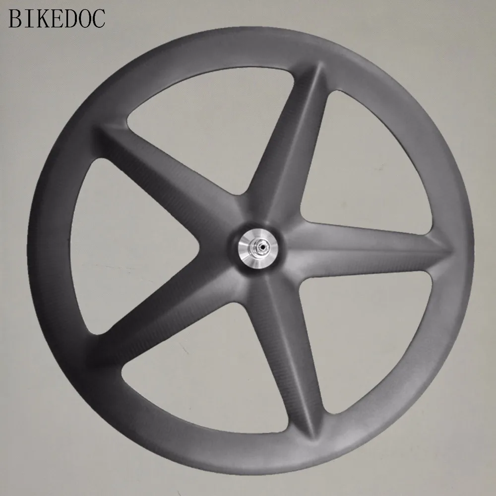 BIKEDOC 700c 5 spoke wheel full carbon with foam core inside (890g front road tubular )road/track/fixed gear | Спорт и развлечения