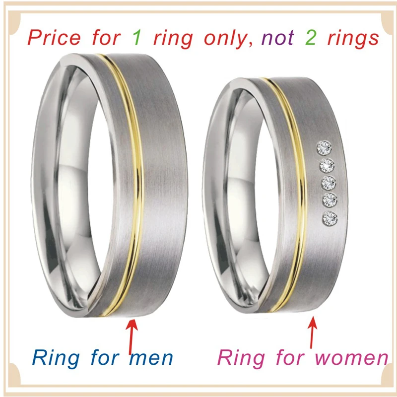 Mens Wedding Band jewelry Rings pair fine Titanium Alliance anel anillos bague femme Couple rings for women