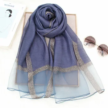 

Women's shawl scarf silk fashion wild gold silk solid color silk elegant shawl silk scarf scarf
