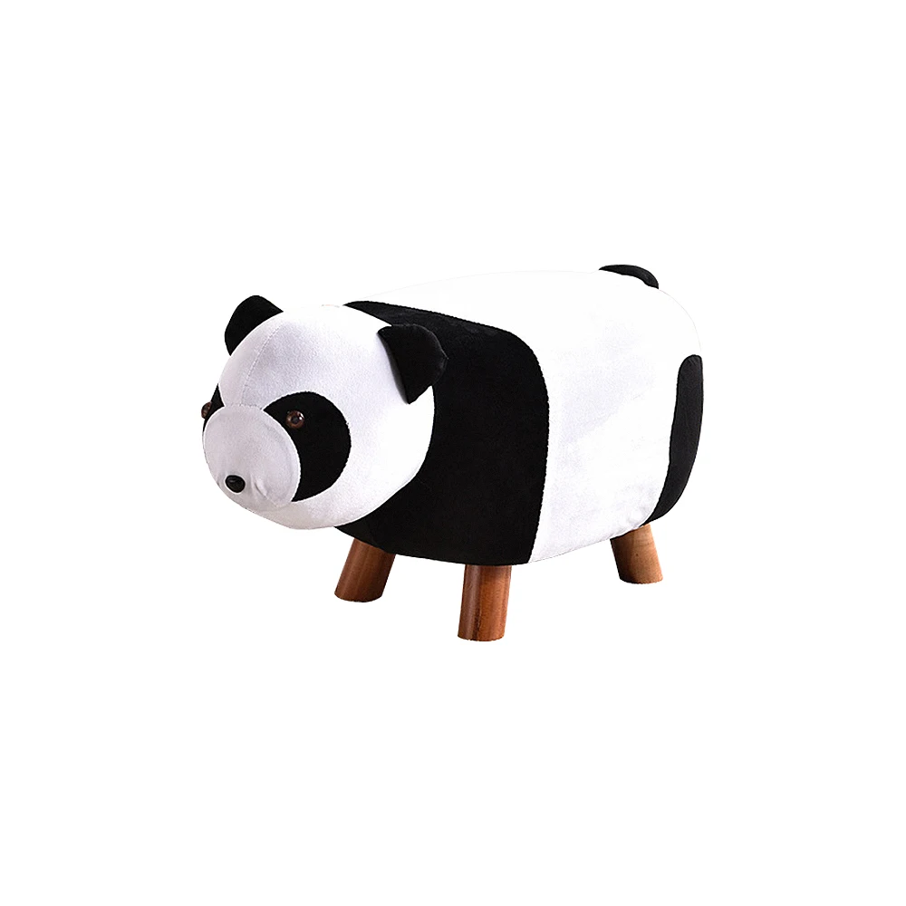 Табуретка для животных панда мультфильм обувная скамейка креативная мебель диван удобная съемная Чистка фланель 4 деревянные ножки 2 стиля - Цвет: Panda B NO Storage