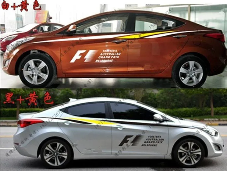 Наклейка на все тело для hyundai Avante Sonata 8 Mazda 6 Красочные линии декоративные BA050