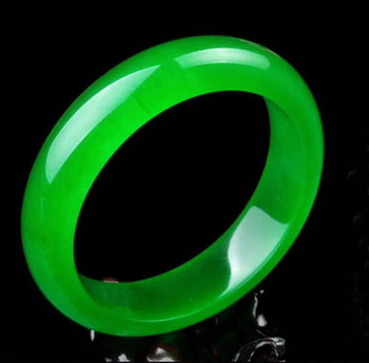 

inner 56-63mm AAA Natural Burma ice kinds full green bracelet wholesale 2pcs Quartz Bracelets Bangle man's Woman's (A0