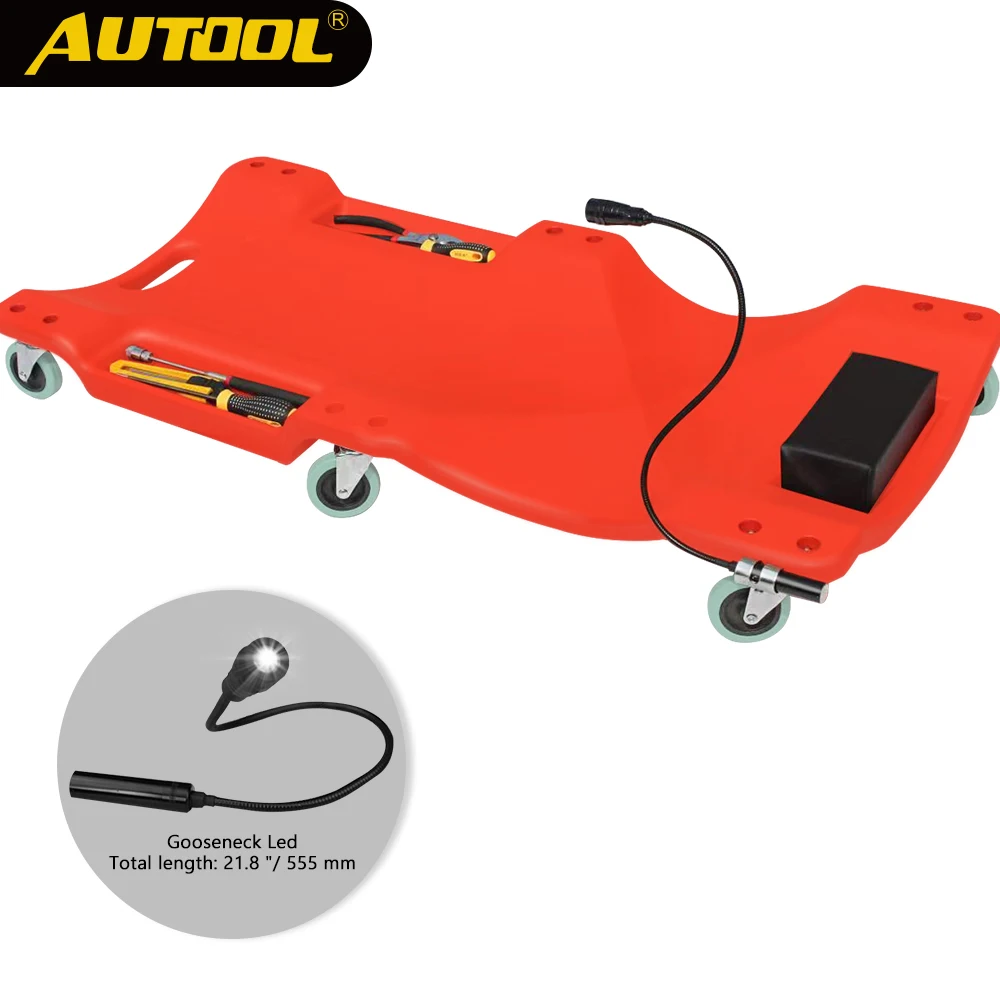 

AUTOOL 40" Car Repair Lying Board Auto Plastic Creepe Board Pad Mat LED Light Skateboard Tool European 7 Days Deliver