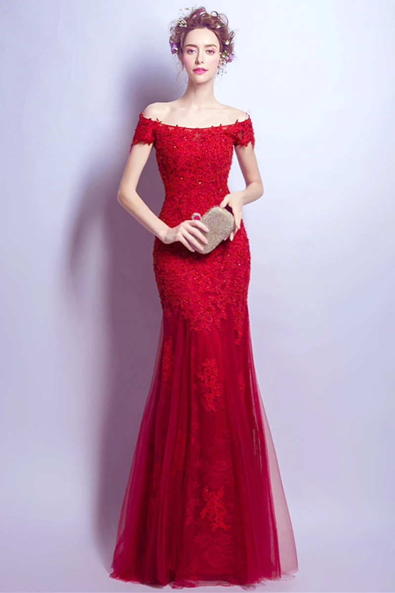 Vestido de festa настоящие фото бордовые вечерние платья длинное платье с аппликацией вечернее платье Русалка Robe De Soiree