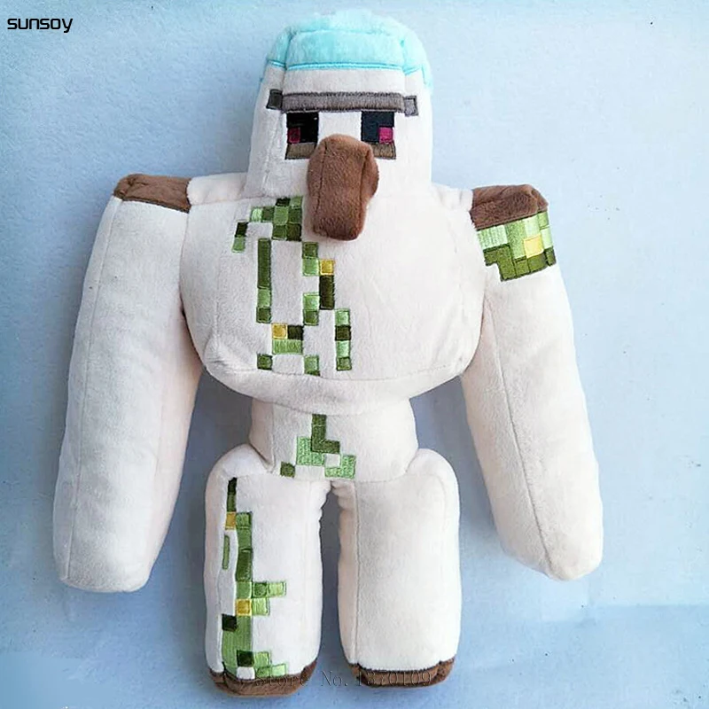 2016 NEW Minecraft Plush Toys 36CM Minecraft Iron Golem Sword Pickaxe Stone Bed Box Model Toys Action Figure Kids Toys For Gift