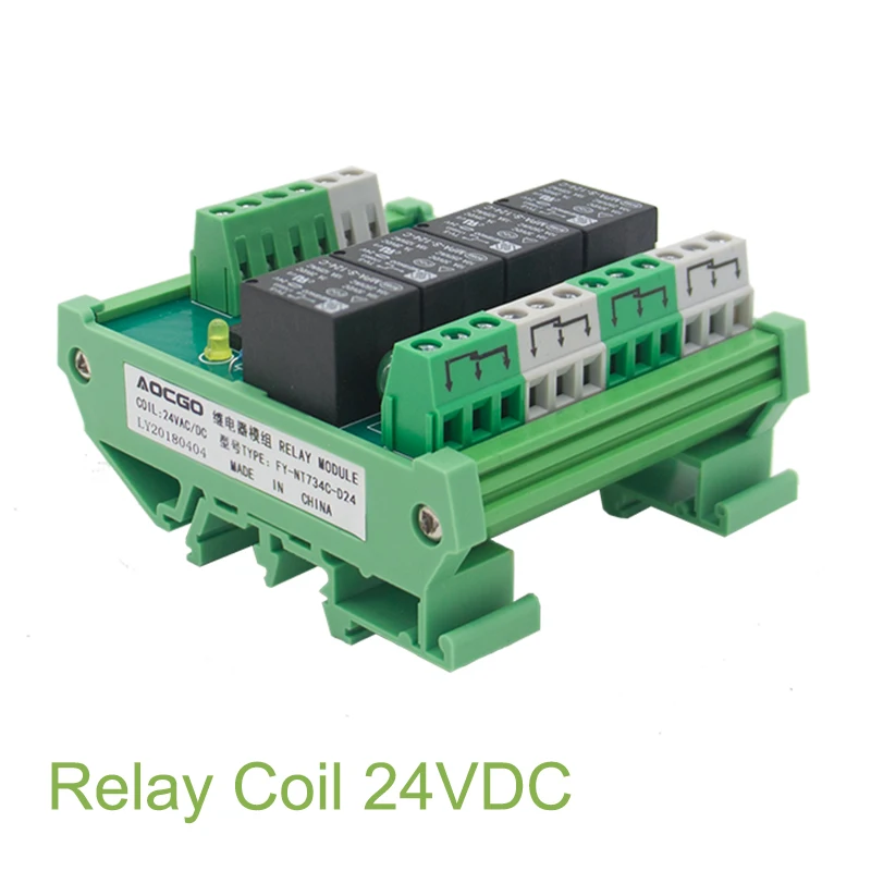 200 шт 4 канальный T73 AC/DC 24V DIN рейку релейный модуль|Реле| |