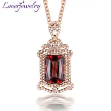 Loverjewelry, женский кулон, без цепи, роскошный, 18 К, розовое золото, бриллиант, розовый турмалин, камень, кулон, изумрудная огранка, турмалин, кулон