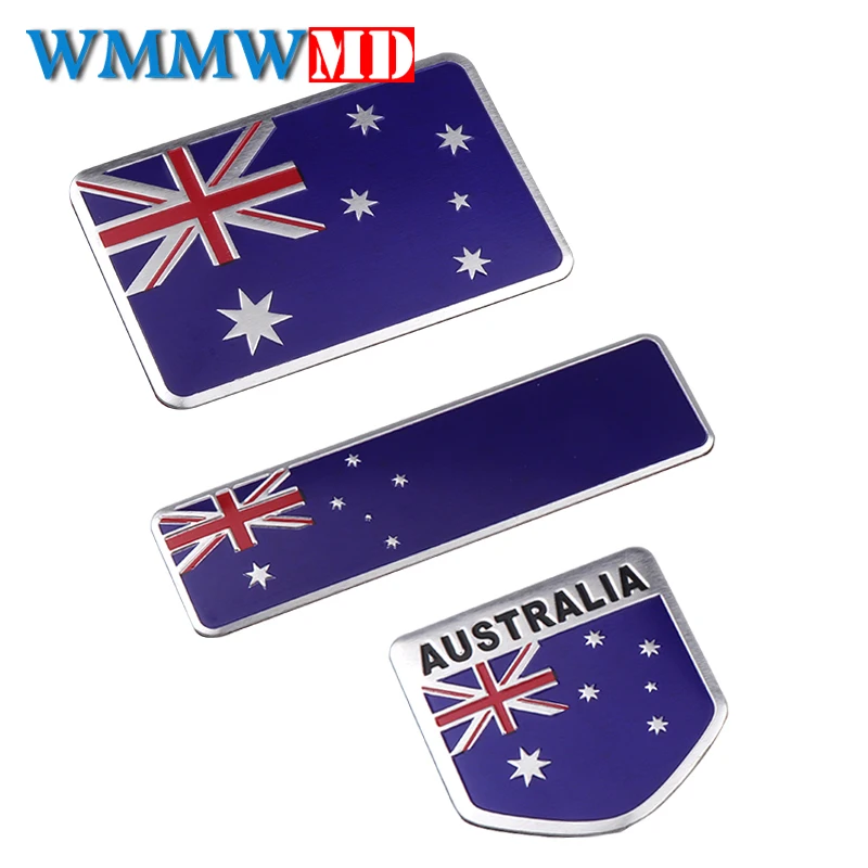 Car styling Aluminum Alloy Australia National Flag Emblem Car Body 3D