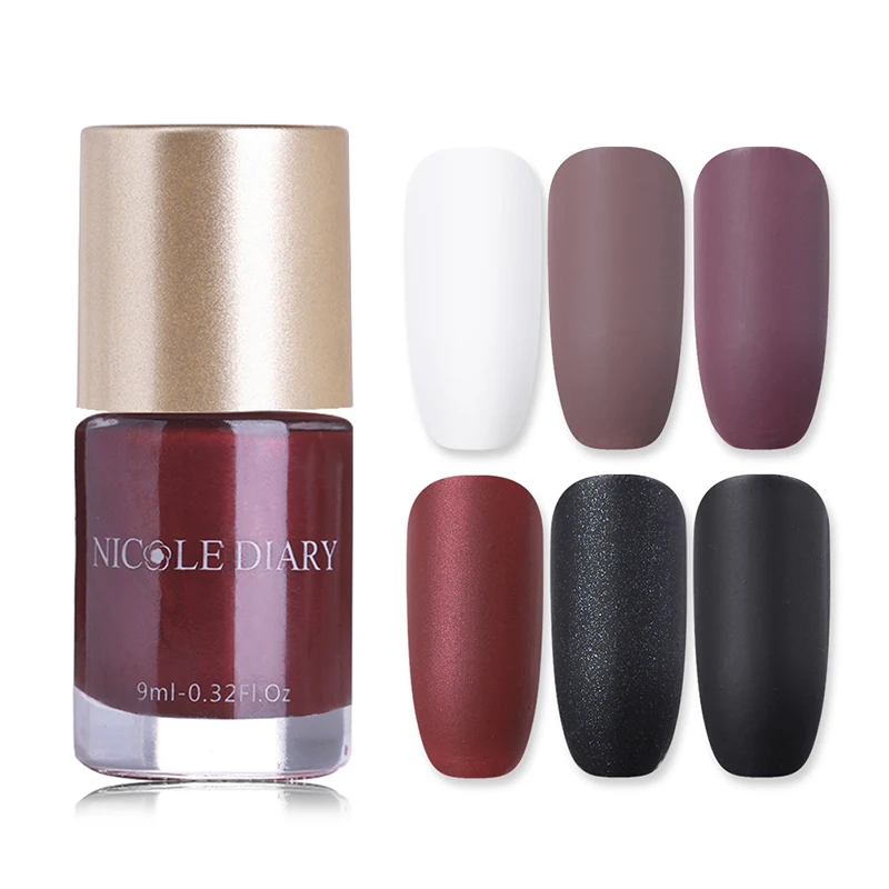 

NICOLE DIARY Pashm Matte Nail Polish 9ml Quick Dry Nail Art Lacquer Varnish Manicure Tip Color Dull Polish