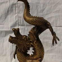 Xd 002159 1" народное китайское Латунное украшение год Зодиак долговечность миф летающий дракон статуя