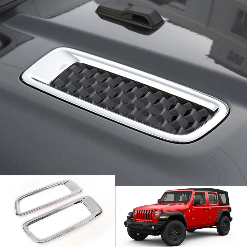 Для Jeep Wrangler JL(не подходит для JK модель) ABS Пластик автомобиля спереди капота вентиляционное отверстие крышки отделка 2 шт