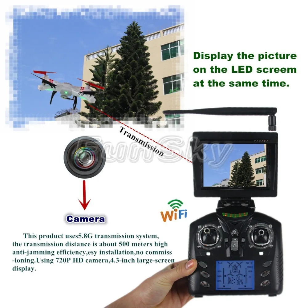  WLtoys V686G(5.8G FPV Version) Drone with HD camera  4channel 6-axis quadcopter Professional drone  Rc helicopter 