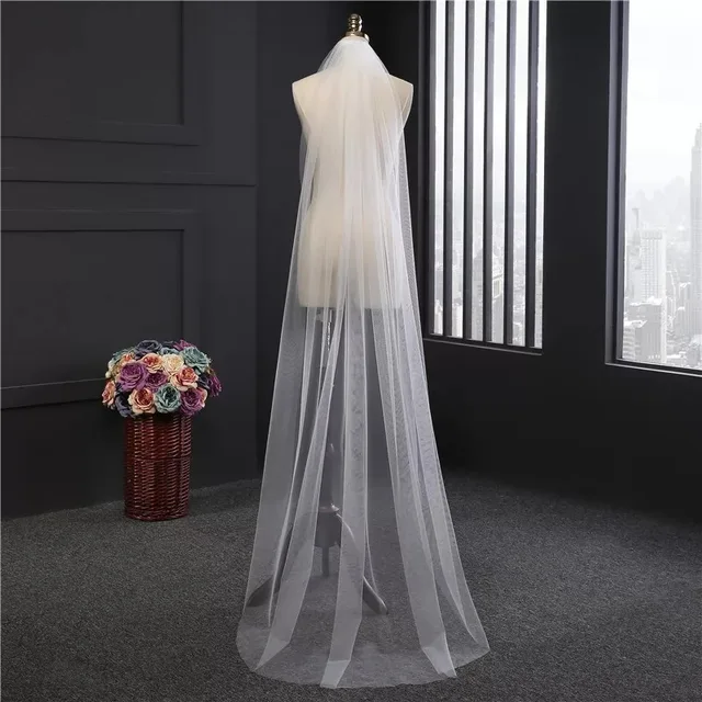 Simple Style Beach Wedding Veils White Ivory 2m Long Bridal Tulle