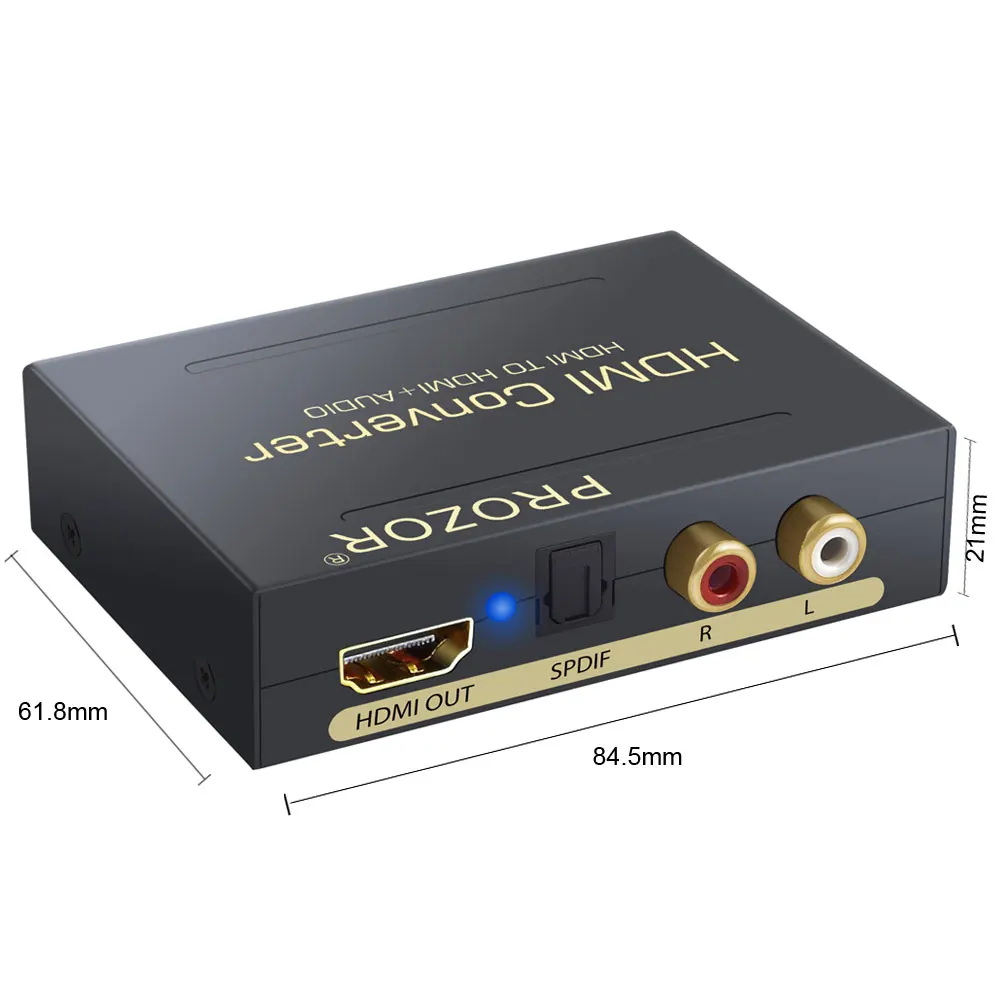 Аудио и видеодекодер proзор HDMI в Оптический RCA L/R 4K Loop 2.1CH 5.1CH экстрактор