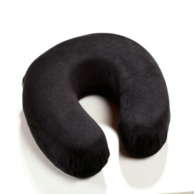 U-образный латексный бархатный ортопедический шейный постельные принадлежности/массаж/Подушка для путешествий - Цвет: black