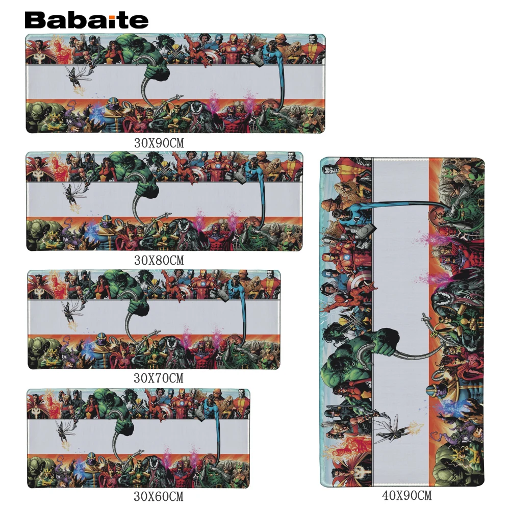 

Babaite Top Selling Raton Marvel Characters Mouse Pad Computer Game Mouse Laptop Mouse Pad Rubber Pads Durable Locking Edge