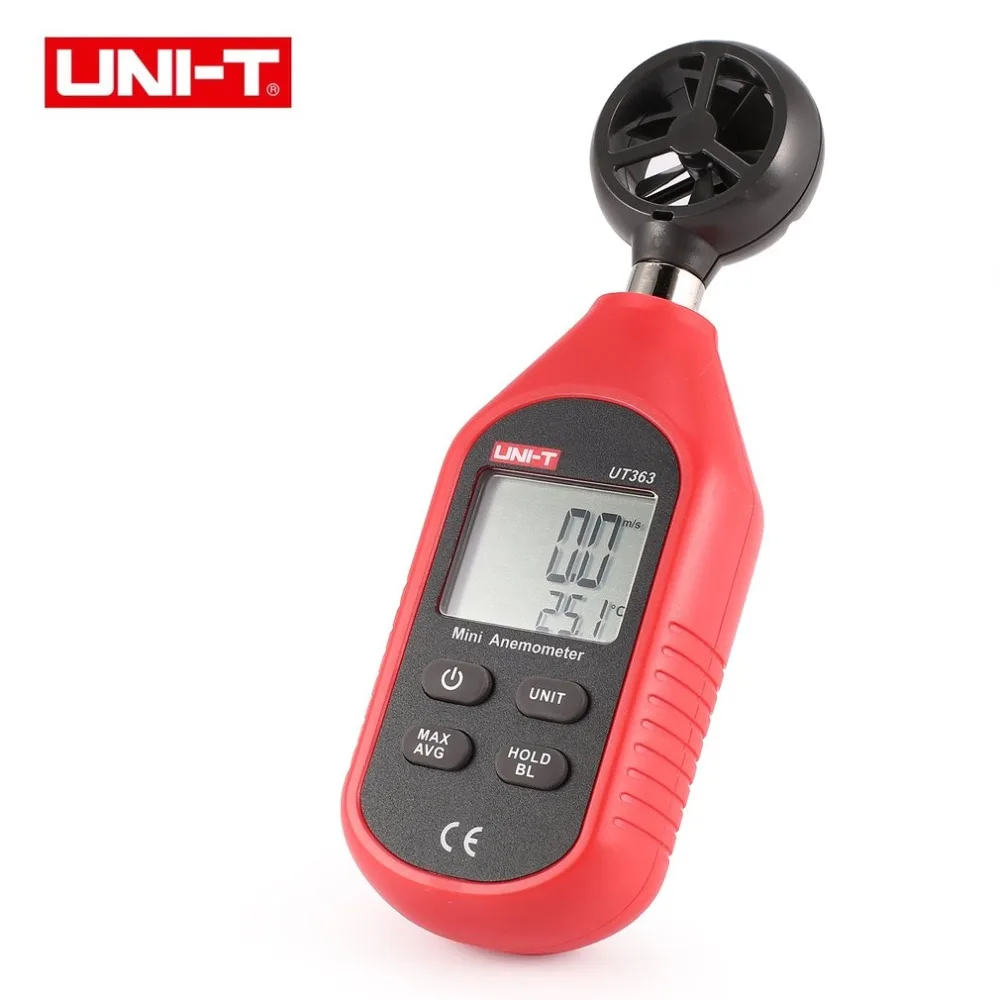 UNI-T UT363 Mini Digital LCD Anemometer Thermometer Handheld Pocket Size Wind Air Speed Temperature Tester Backlight