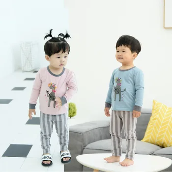 

Boys Girls Clothing Set 2-8 Y Winter Autumn Thermal Underwear 2 PCS Set (Top+Long Pant) Cartoon Cotton Kids Warm Underwear Suits