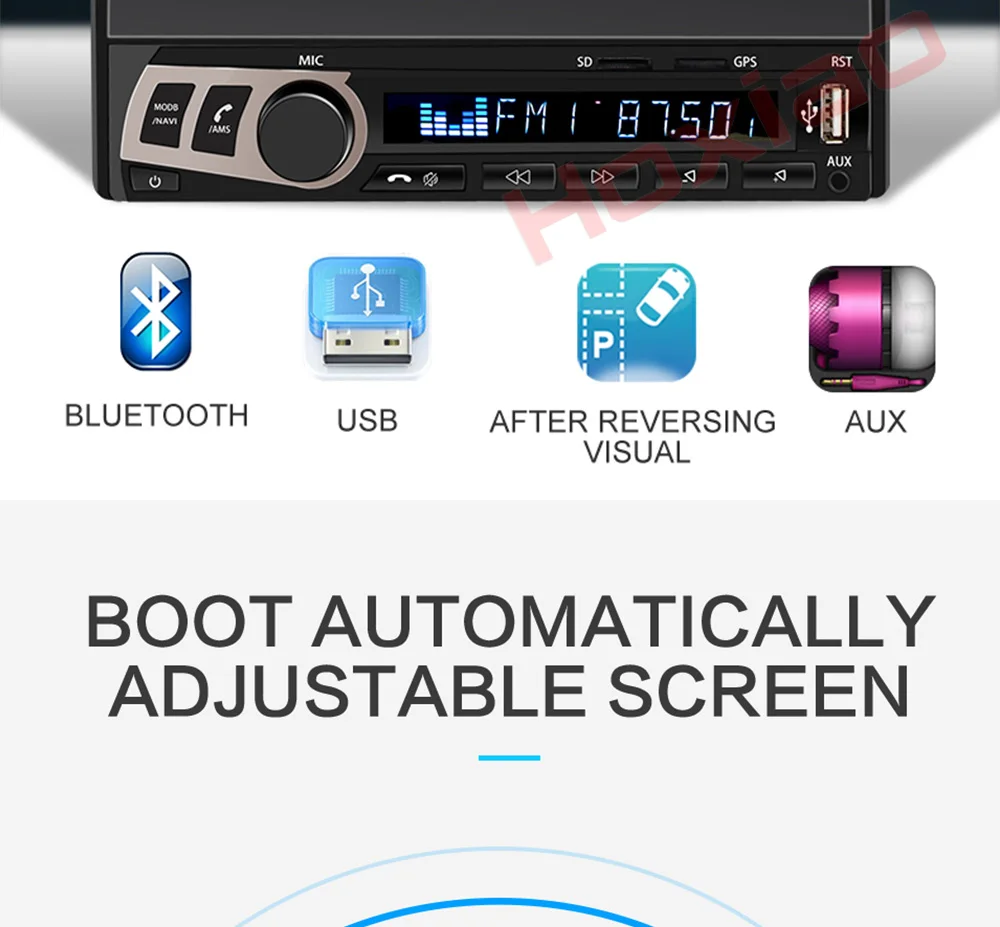 Hoxiao 1din автомобильный стерео аудио Радио Bluetooth 1DIN " HD Авто Выдвижной Сенсорный экран монитор MP5 gps SD FM USB радио плеер