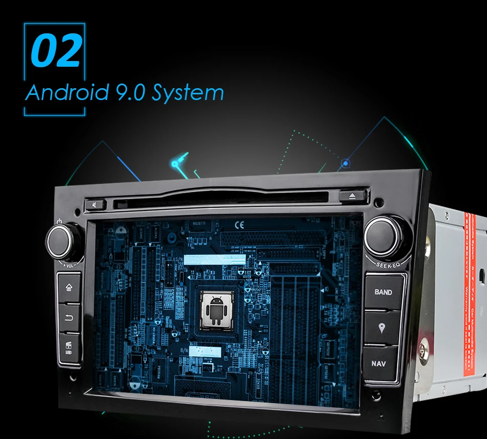 Flash Deal Eunavi Quad Core Android 9.0 2 din Car DVD Stereo for Vauxhall Opel Astra H G Vectra Antara Zafira Corsa GPS Navi Radio 2G 2