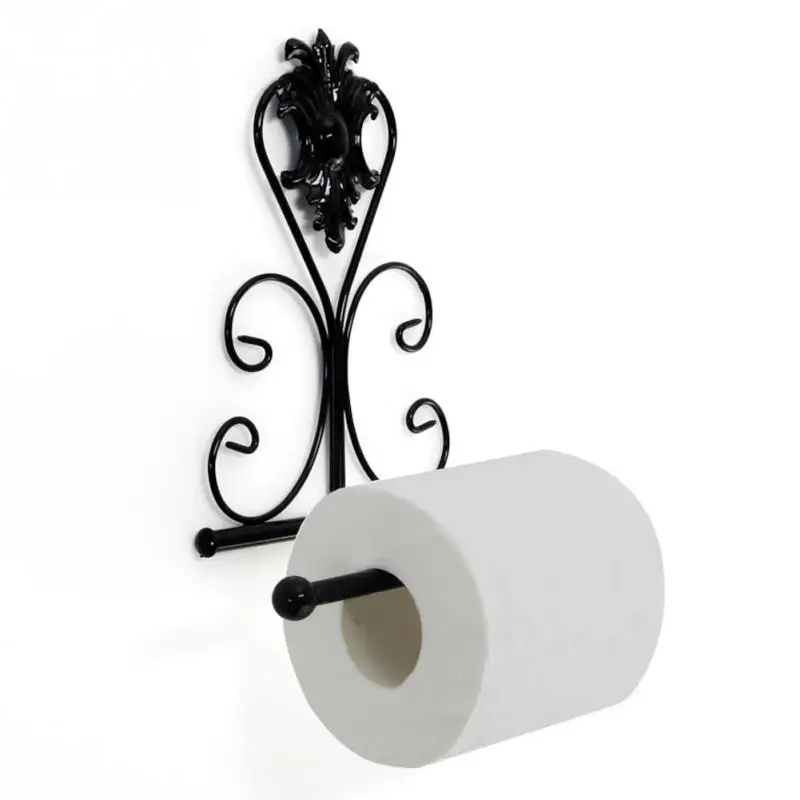 

Iron Toilet Paper Roll Holder Bathroom Wall Mount Rack toilet paper holder 1PCS Vintage Black White Bronze Paper Holder
