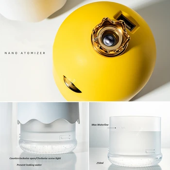 Ultrasonic Air Humidifier 250ml USB Aroma Diffuser Yellow Ultrasonic Air Humidifier 250ml USB Aroma Diffuser Yellow