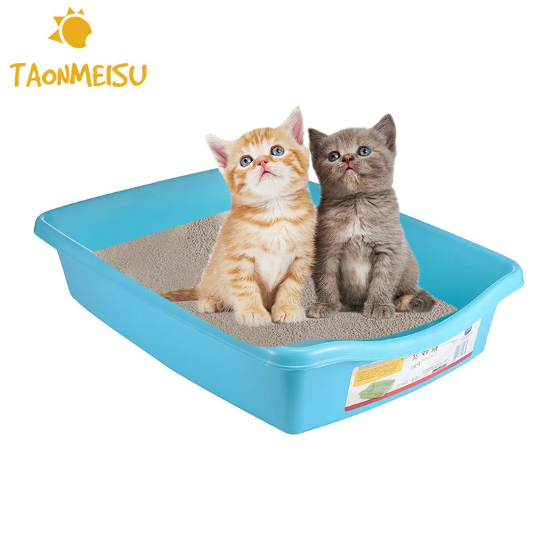 Blue Flat Bottom Pet Cat Litter Trays Smooth  Pet Toilet Training Wc Animal Toilet Restroom Tray Toilet