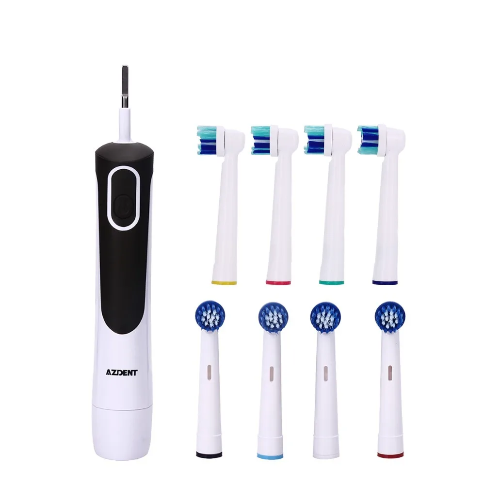 AZDENT Buy 1 Get 8 Heads Rotating Electric Toothbrush Battery Operated No Rechargeable Tooth Brush Teeth Whitening For Adult Hot AZDENT Buy 1 Get 8 Heads Rotating Electric Toothbrush Battery Operated No Rechargeable Tooth Brush Teeth Whitening For Adult Hot