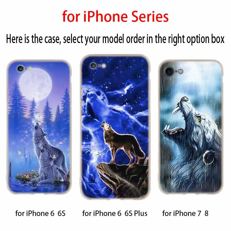 Чехлы для телефонов силиконовый мягкий чехол iPhone 11 Pro X XS Max XR 6 6S 7 8 Plus 5 4S SE howling wolf