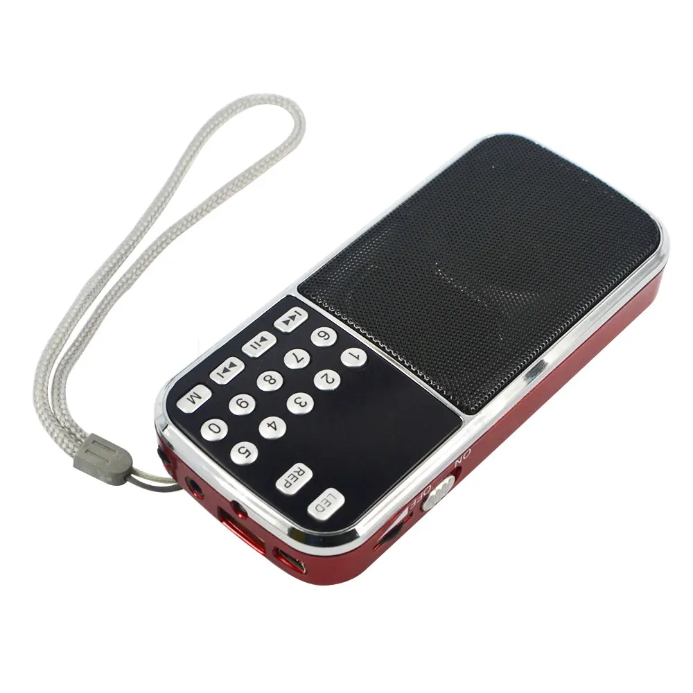 Kebidu Портативный HIFI мини MP3 динамик аудио плеер L-088 усилитель фонарика Micro SD TF fm-радио