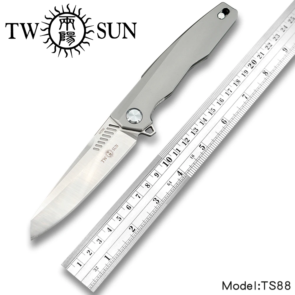 Складной нож TWOSUN без винта лезвие m390 карманный для кемпинга инструмент выживания
