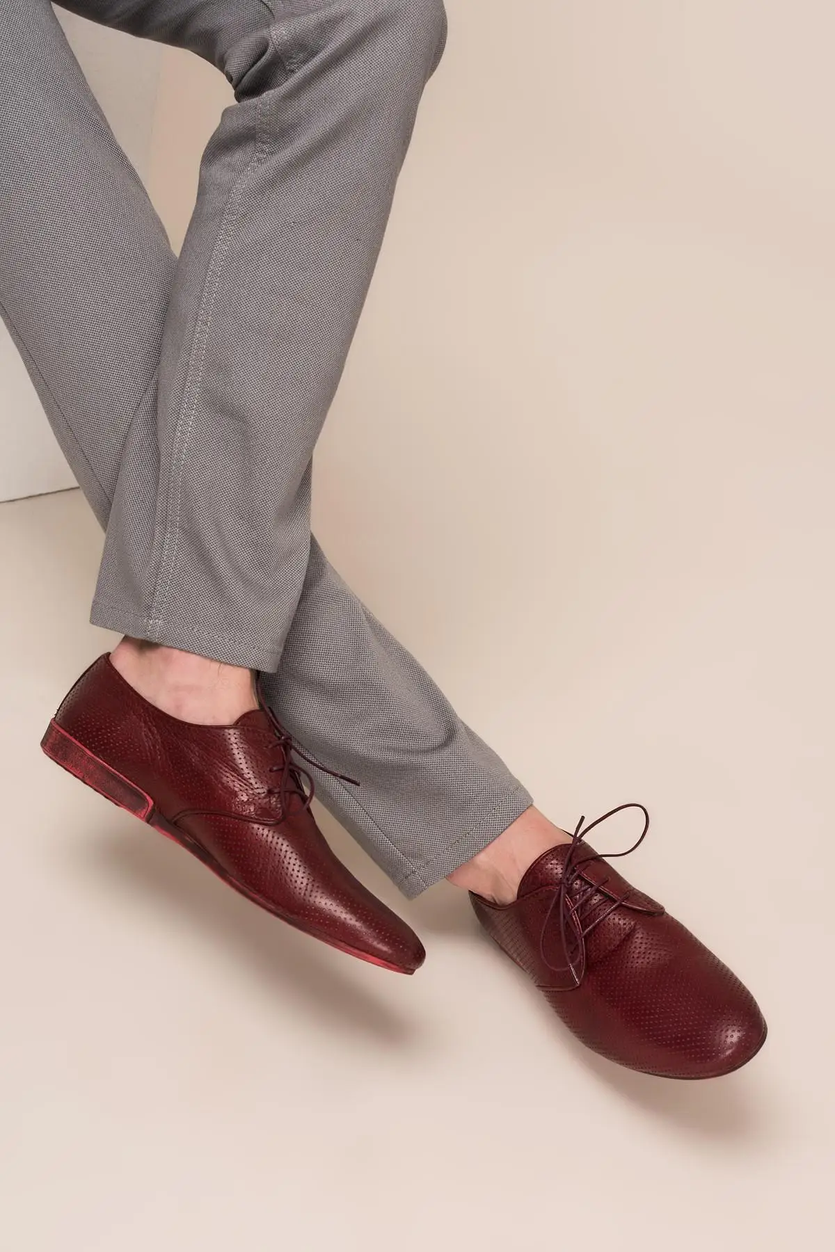 Pearl Genuine Leather Burgundy Men 'S Shoes 120130001744 | Обувь