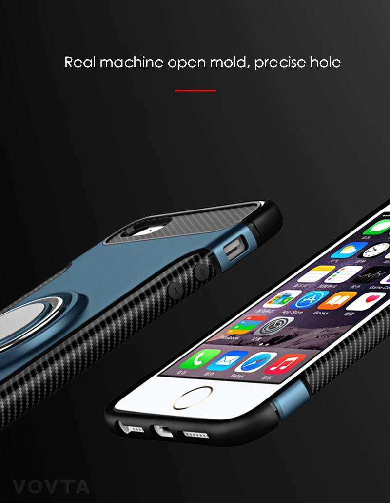 VOVTA Luxury Anti-knock case for iPhone 5 5s SE  Metal Ring Bracket case Shockproof Rugged Armor Phone Cover for iPhone5 5S SE8