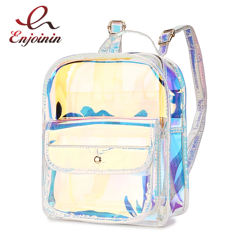 

High Quality Hologram Women Backpacks PVC Laser School Backpacks For Teenagers Girls Travel Shoulder Bag Waterproof School bag