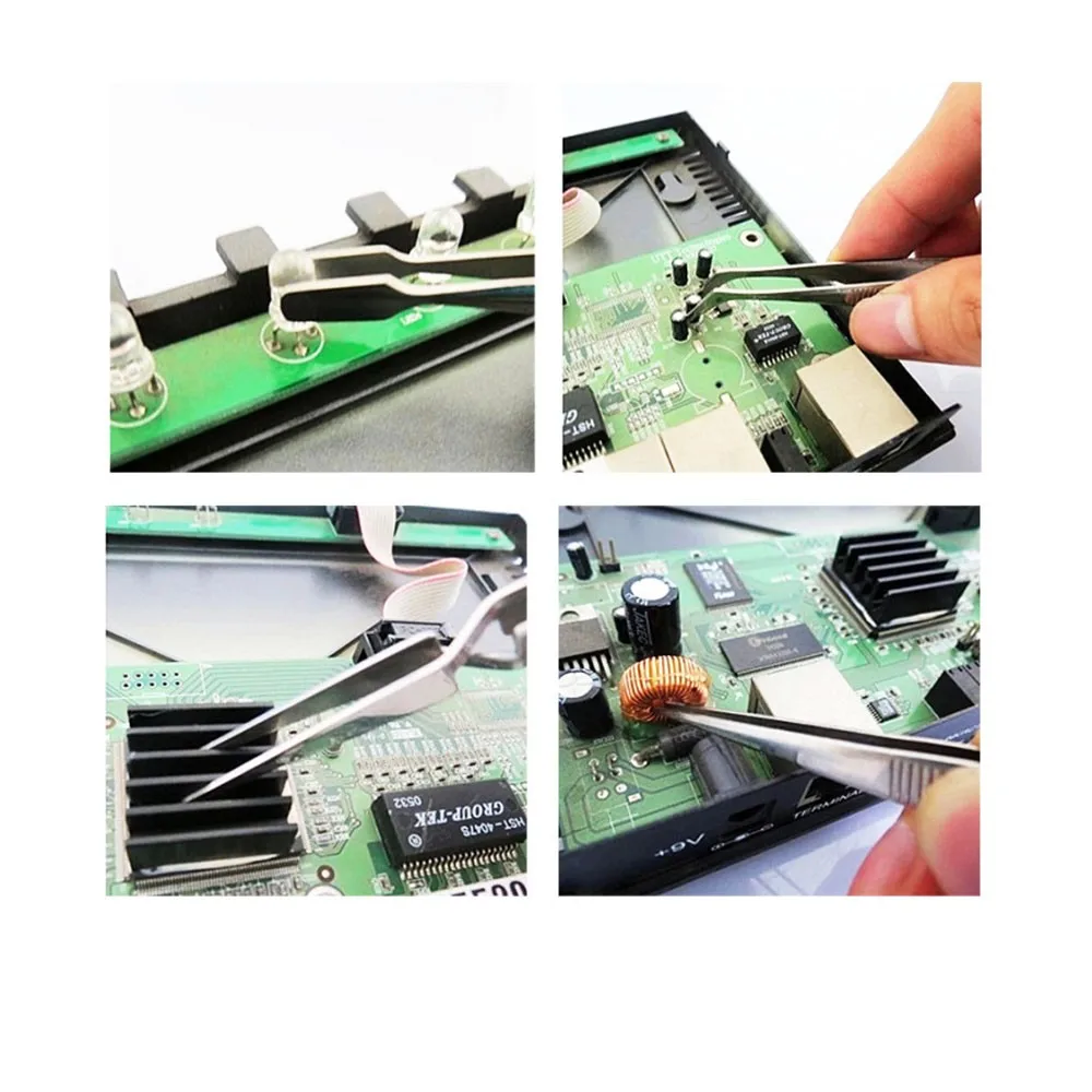 SEDY-7pcs-set-Series-repair-tool-Anti-static-Black-Color-Stainless-steel-tweezers-Set (2)