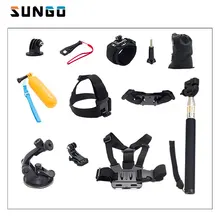 SUNGO HEAD STRAP SELFIE STICK CHEST STRAP CAR SUCTION CUP ction Cam Accessories Set for sjcam GoPro hero 4 5 SJCAM for XIAOMI YI