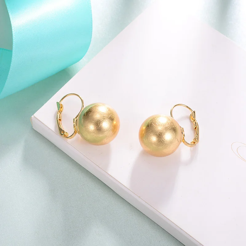 

Metal Ball Stud Earring For Women Gold Silver Color Alloy Earring Fashion Jewelry pendientes mujer boucle d'oreille femme 2019