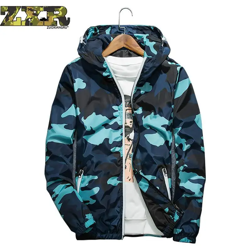 

Spring Summer Camouflage Jogging Jacket Men Windbreaker Tactical Sport Waterproof Thin Fitness Zipper Jacket Sportswear Fishing