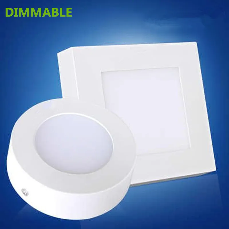 

10X DHL LED dimmable Ceiling Panel Light 9W 15W 21W 3528 SMD AC 85-265V Round Square LED Recessed Ceiling Panel Flat Down Light