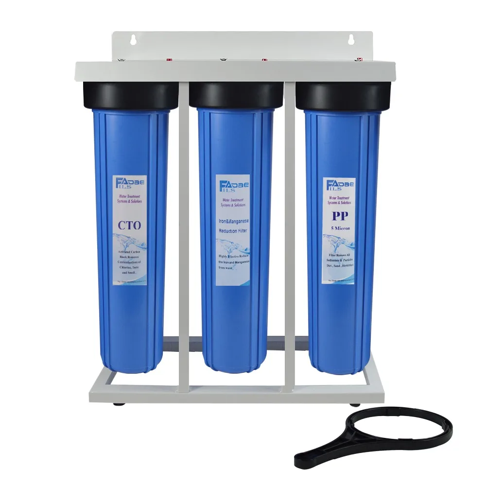 3-Stage Whole House Water Filtration System 1 1/2 inch port with 20 3-Stage Whole House Water Filtration System 1 1/2 inch port with 20