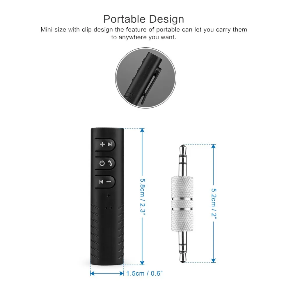 Rovtop Mini 3,5 мм разъем Bluetooth автомобильный комплект беспроводной громкой связи AUX стерео Музыка Аудио приемник адаптер для динамики наушники Z2