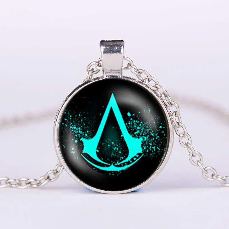Мода Assassins заявление ожерелье creed значок стакан драгоценных камней кулон ожерелье благородные Простые Ювелирные изделия Милый фестиваль подарки