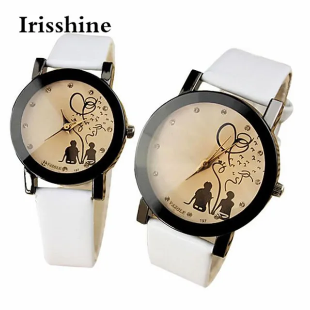Irisshine lovers1Pair men and women New PU Leather Belt Watches Student Casual F Irisshine lovers1Pair men and women New PU Leather Belt Watches Student Casual F