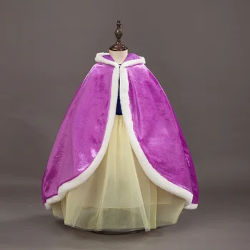 

Girls Faux velvet Cape Cloak Flower Girl elsa Dress's Coat Princess Wedding Shawl Cape for Girls Tippet Bolero Kids Jacket Wrap