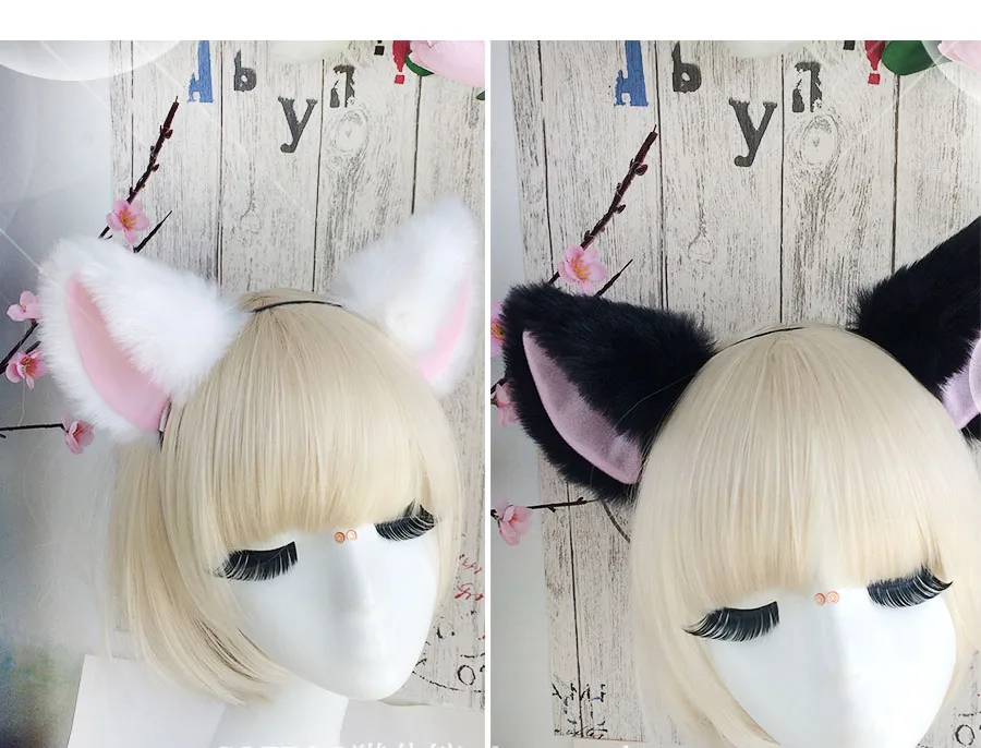 

Night Party Club Ball Wearing Playful Anime Costume Cat Fox Ears Faux-Fur Hair Clip Pair cos Birthday Cosplay