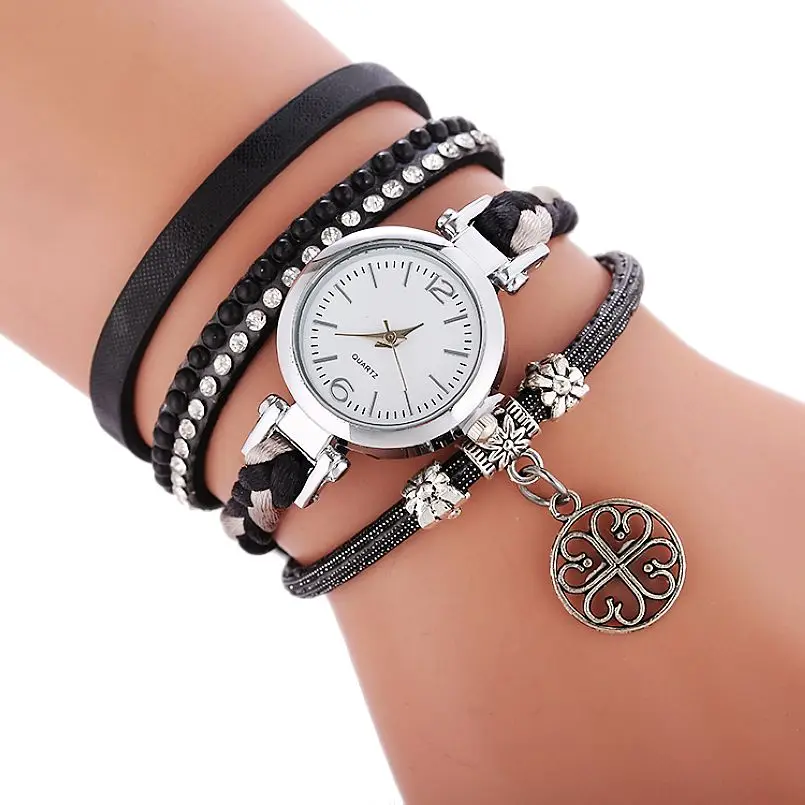 

Wholesale Ladies Flower Pendnat Watch Hot Sale Women Luxury Charm Wrap Around Watches Women Fashion Quartz Wrist Watch