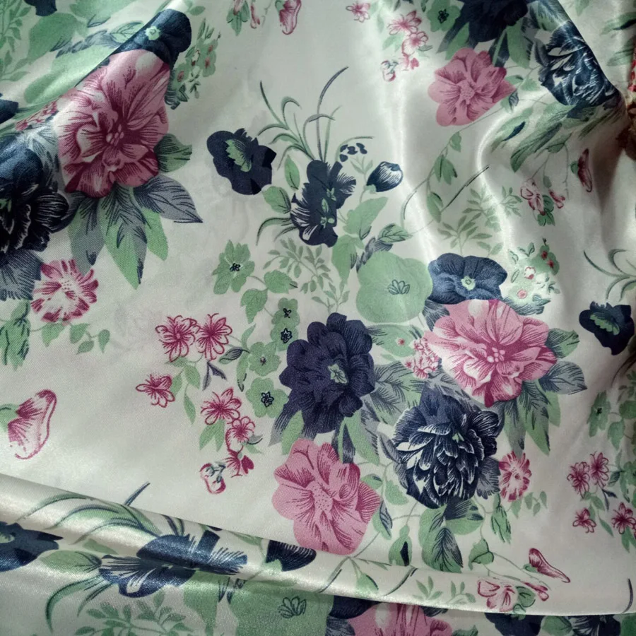 

Satin fabric Glossy Charmeuse many prints Fabric 100cm*150cm Polyester Tilda craft scarf ribbon material Satin Fabrics