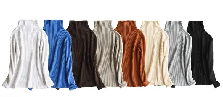 LHZSYY кашемировый свитер, Осень-зима, женский однотонный тонкий свитер, вязаный толстый пуловер с высоким воротом, теплая плотная блузка