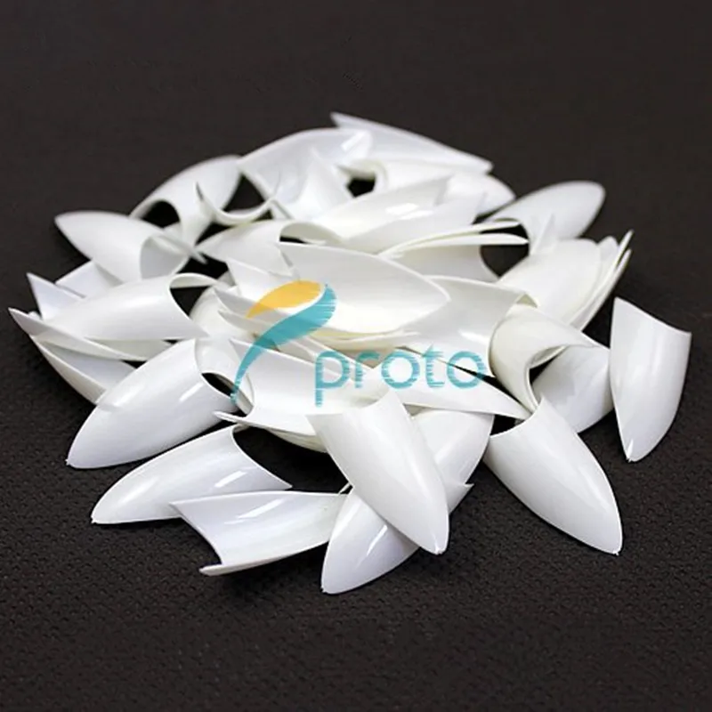 

50packs/lot 500 Sharp Ending White French Acrylic Nail Art Tips Stiletto False Nail Tips Wholesales SKU:A0022XX
