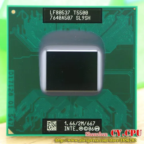 intel cpu ноутбук Core 2 Duo T5500 cpu 2M Socket 479 cache/1,66 GHz/667/двухъядерный процессор для ноутбука